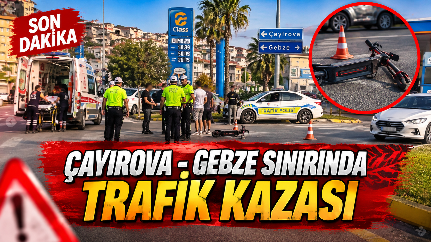 Çayırova-Gebze sınırında Trafik kazası