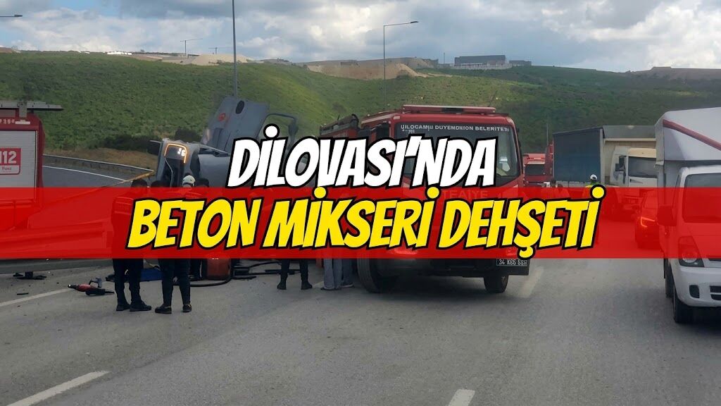 Dilovası rampasında beton mikseri dehşeti: Sürücü araçta sıkıştı