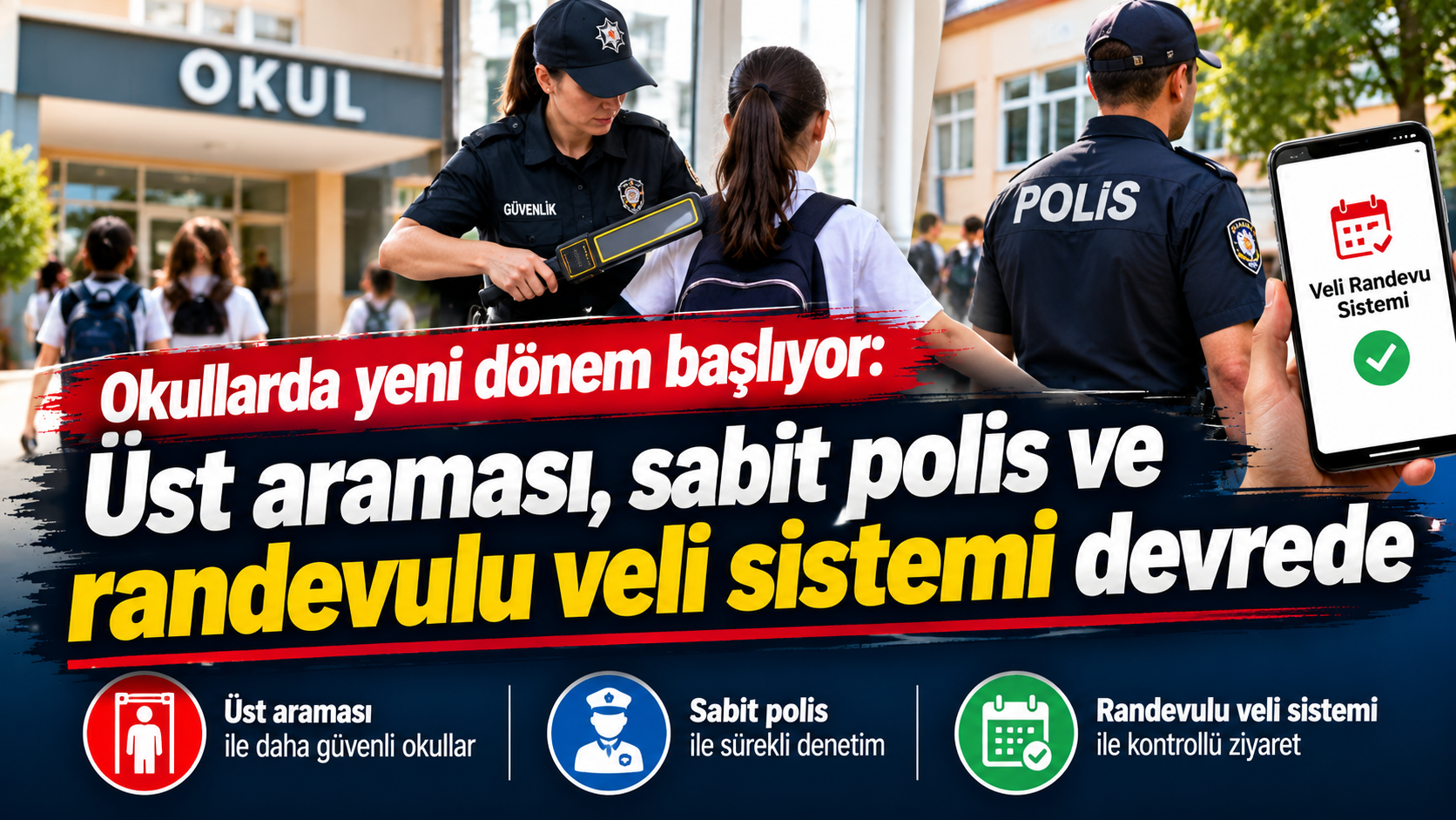 Okullarda yeni dönem başlıyor: Üst araması, sabit polis ve randevulu veli sistemi devrede