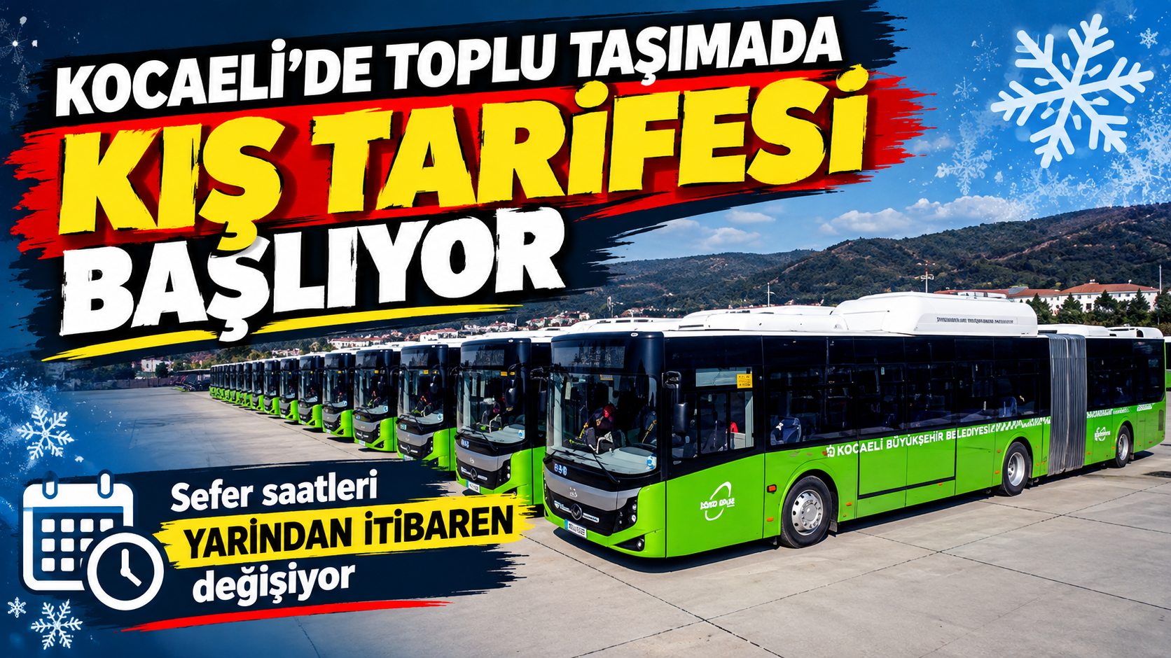 Kocaeli'de toplu taşımada kış tarifesi başlıyor: Sefer saatleri yarından itibaren değişiyor