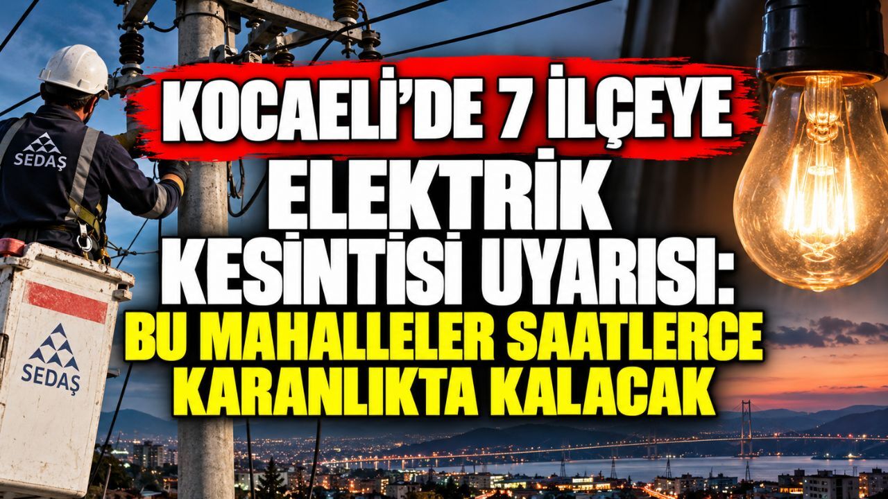 Kocaeli’de 7 ilçeye elektrik kesintisi uyarısı: Bu mahalleler saatlerce karanlıkta kalacak