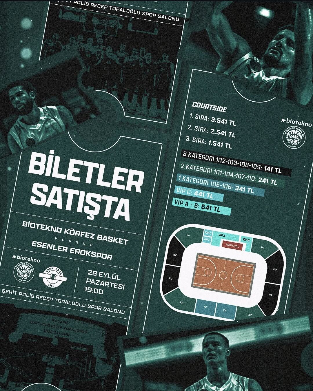 Körfez Basket’in Esenler Erokspor maçı biletleri satışta Körfez Basket’in Türkiye Sigorta Basketbol Süper Ligi’nde Esenler Erokspor’u konuk edeceği karşılaşmanın biletleri satışa çıktı. Kocaeli’de oynanacak mücadele 28 Eylül Pazartesi günü saat 19.00’da