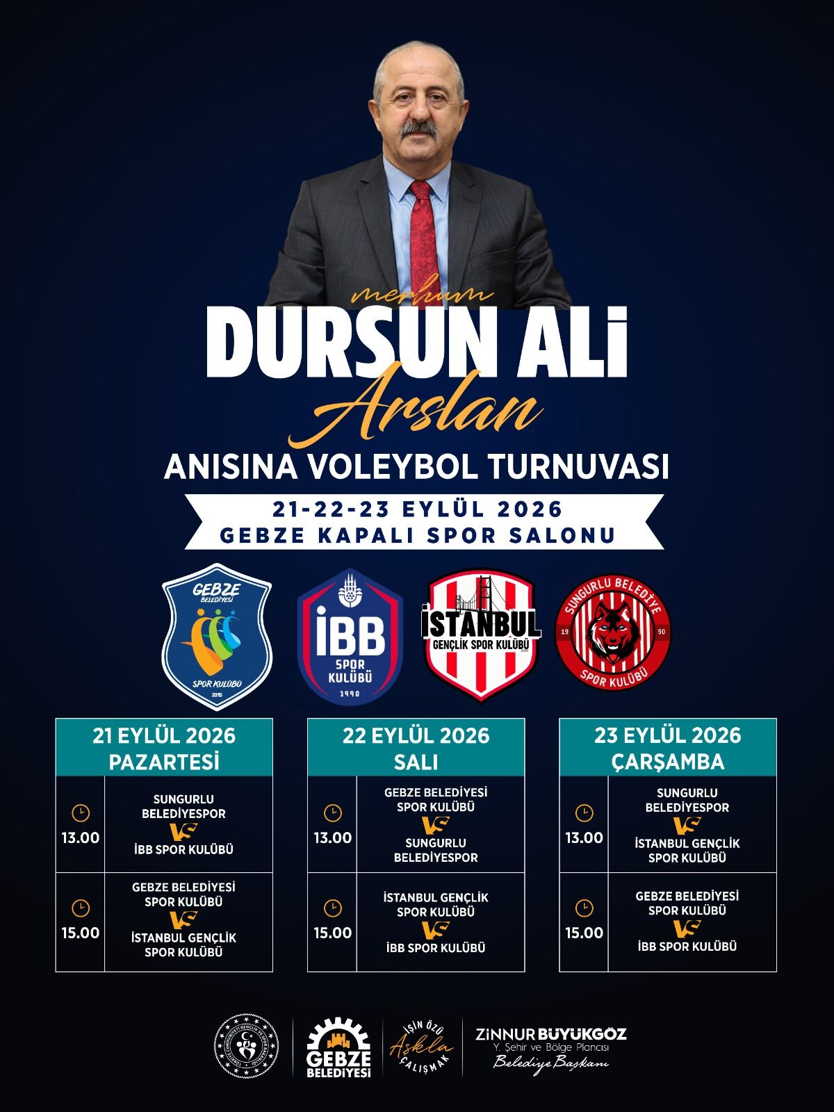 Gebze’de Dursun Ali Arslan Anma Turnuvası Heyecanı Başlıyor