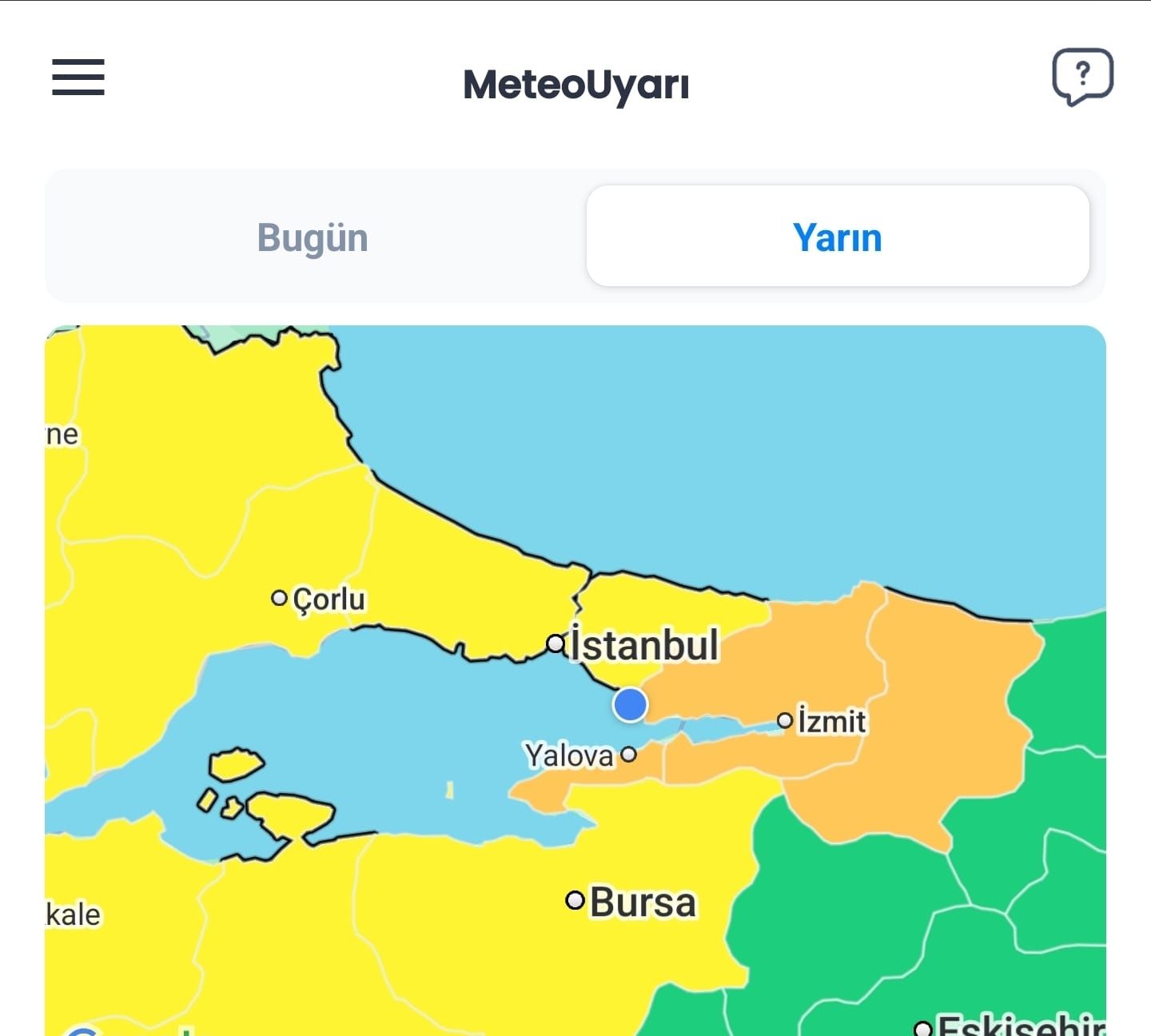 Kocaeli Valiliği'nden Sarı Kodlu Şiddetli Yağış Uyarısı