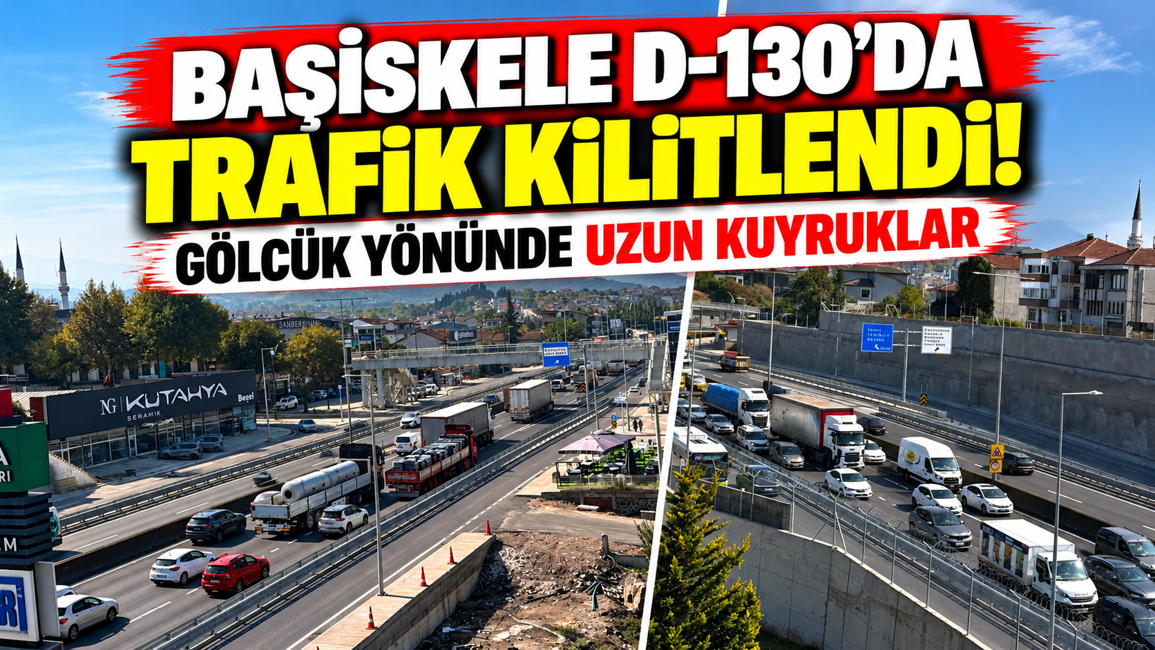 Başiskele D-130’da trafik kilitlendi! Gölcük yönünde uzun kuyruklar
