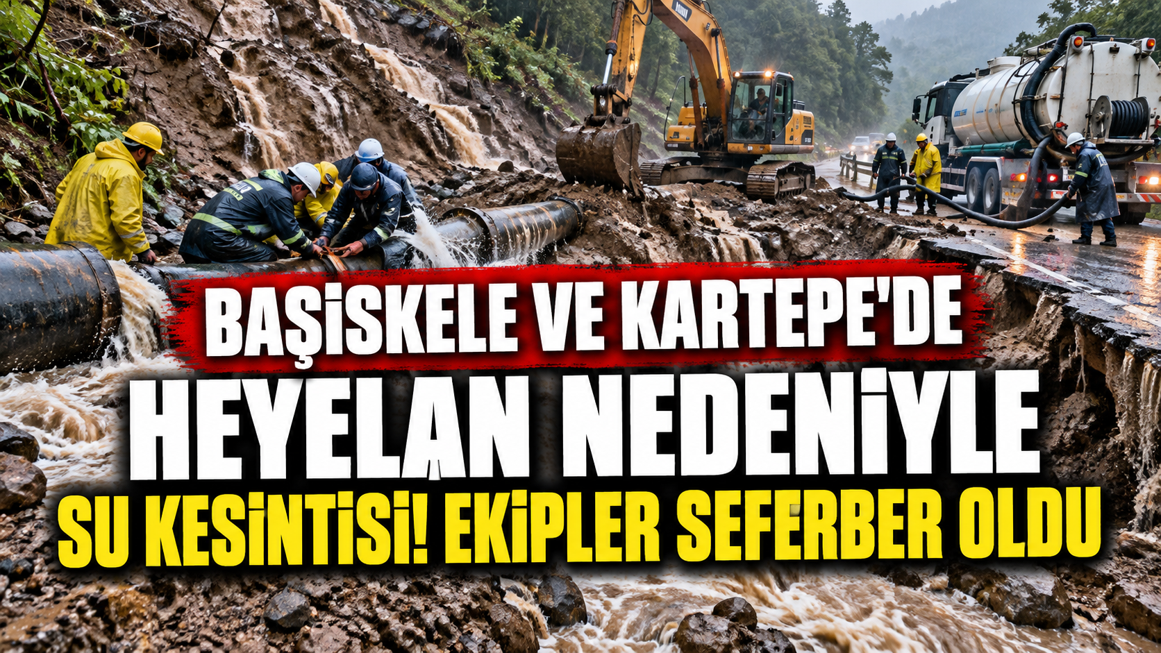 Başiskele ve Kartepe'de heyelan nedeniyle su kesintisi! Ekipler seferber oldu