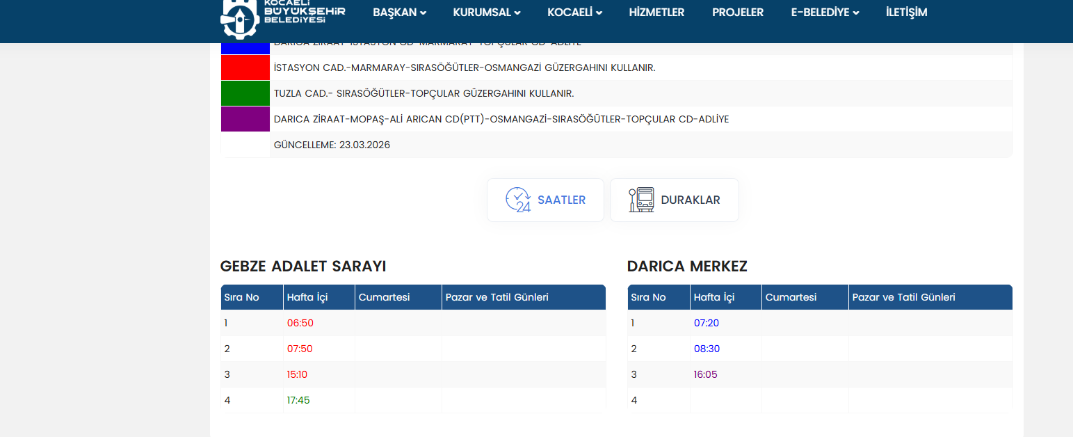 DARICA GEBZE ULAŞIM-1