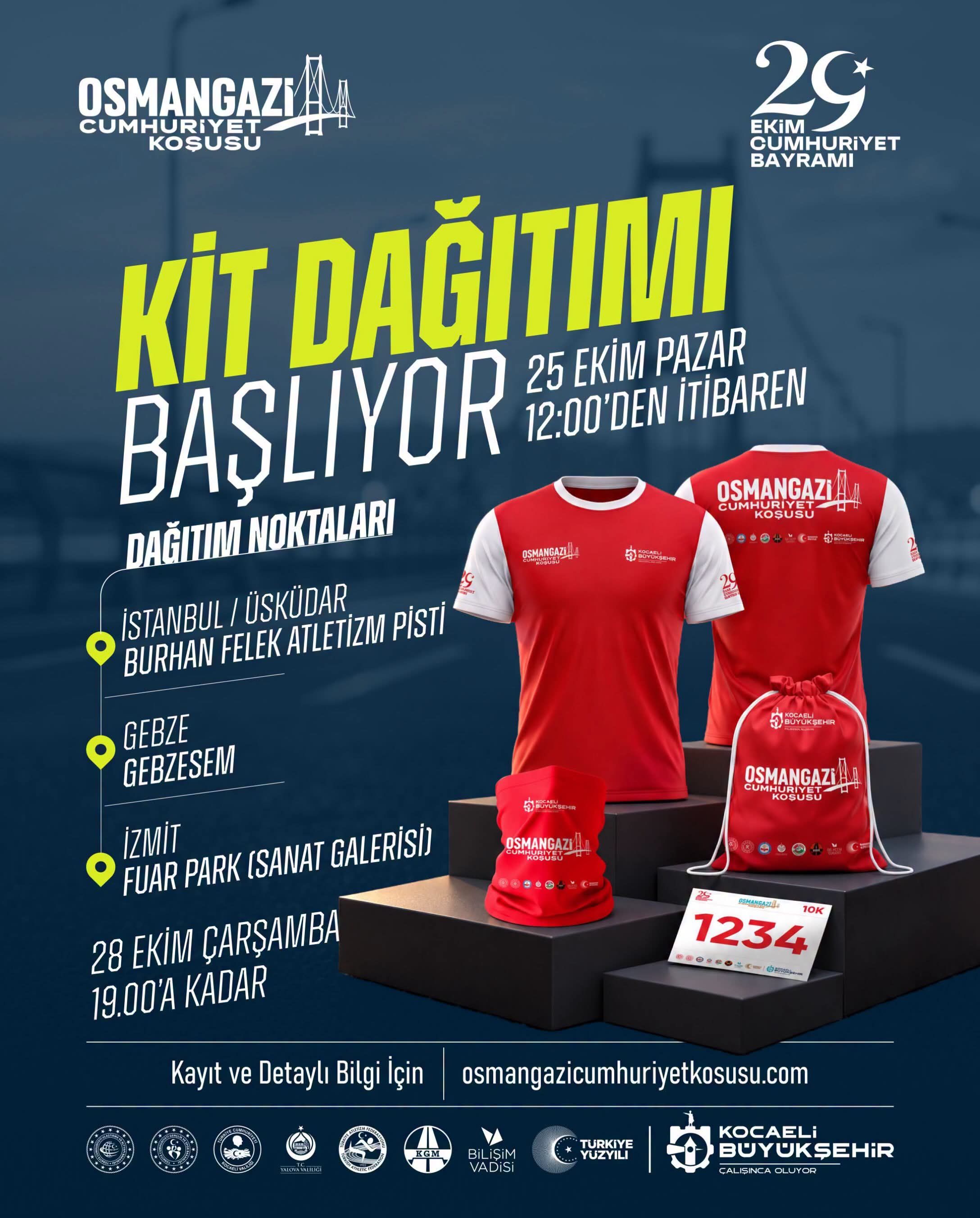 Osmangazi Cumhuriyet Koşusu Kit Teslim Noktaları Açıklandı