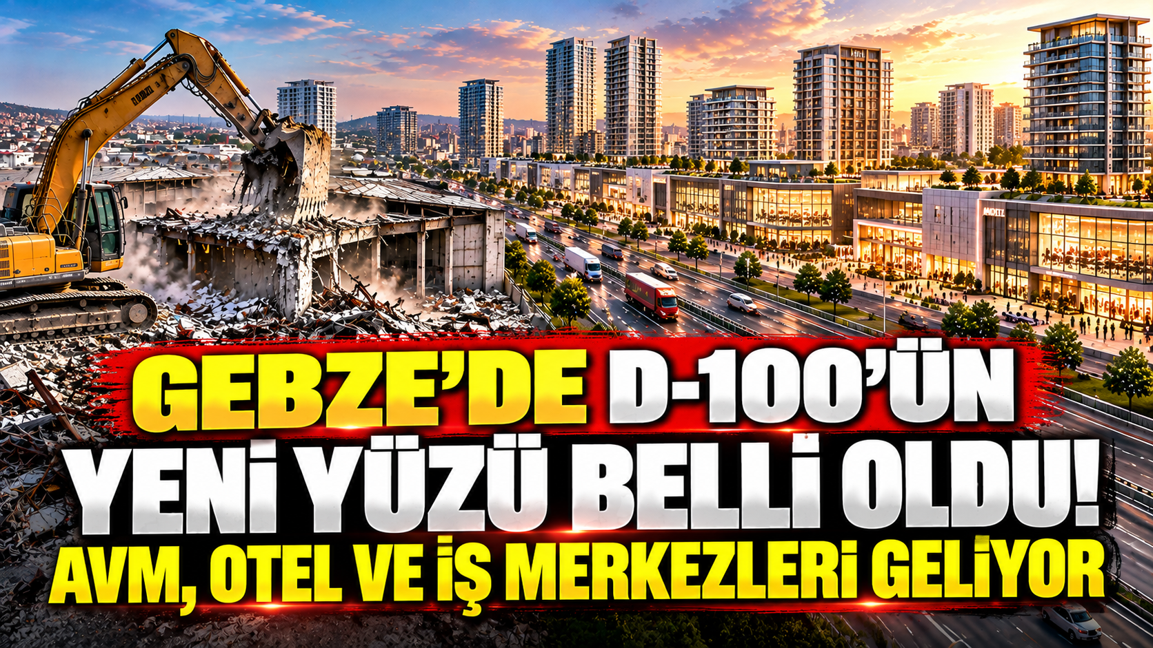 Gebze'de D 100’ün yeni yüzü belli oldu! AVM, otel ve iş merkezleri geliyor