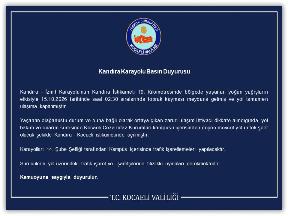 Son Dakika! Kandıra-İzmit Yolu Trafiğe Açıldı