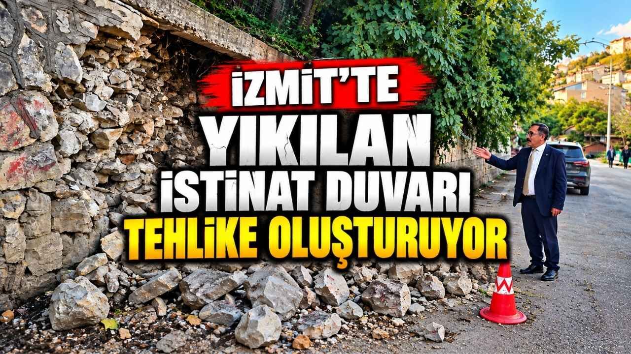 Izmit Numan Kahya Sokak Istinat Duvari Yikildi