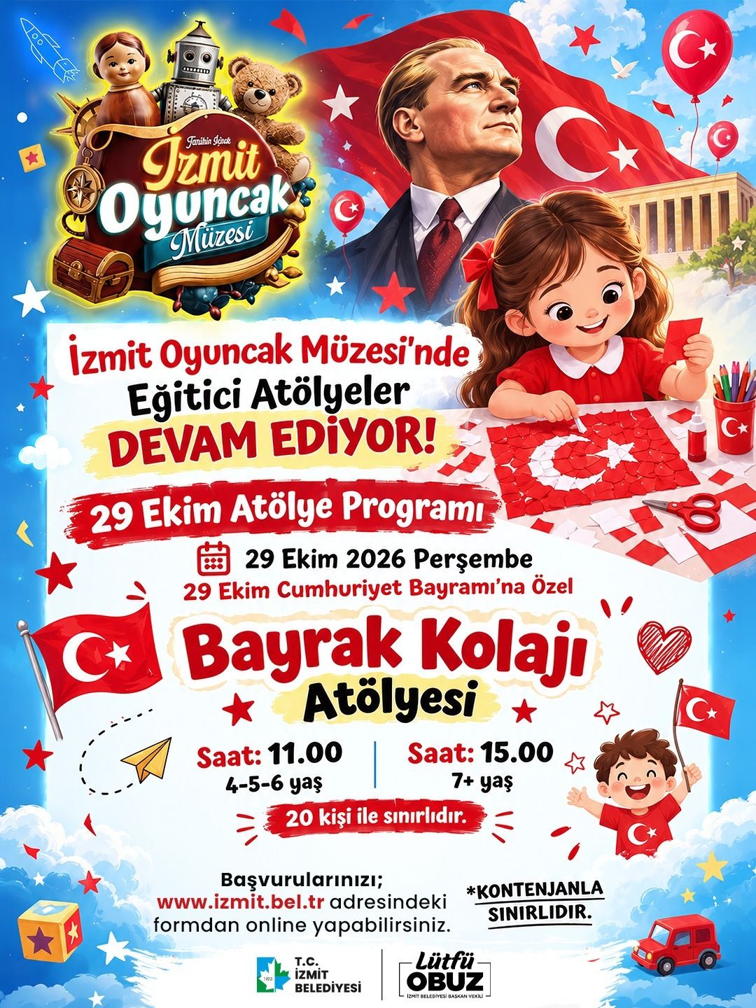 İzmit Oyuncak Müzesi’nde Cumhuriyet Bayramı’na Özel Atölye