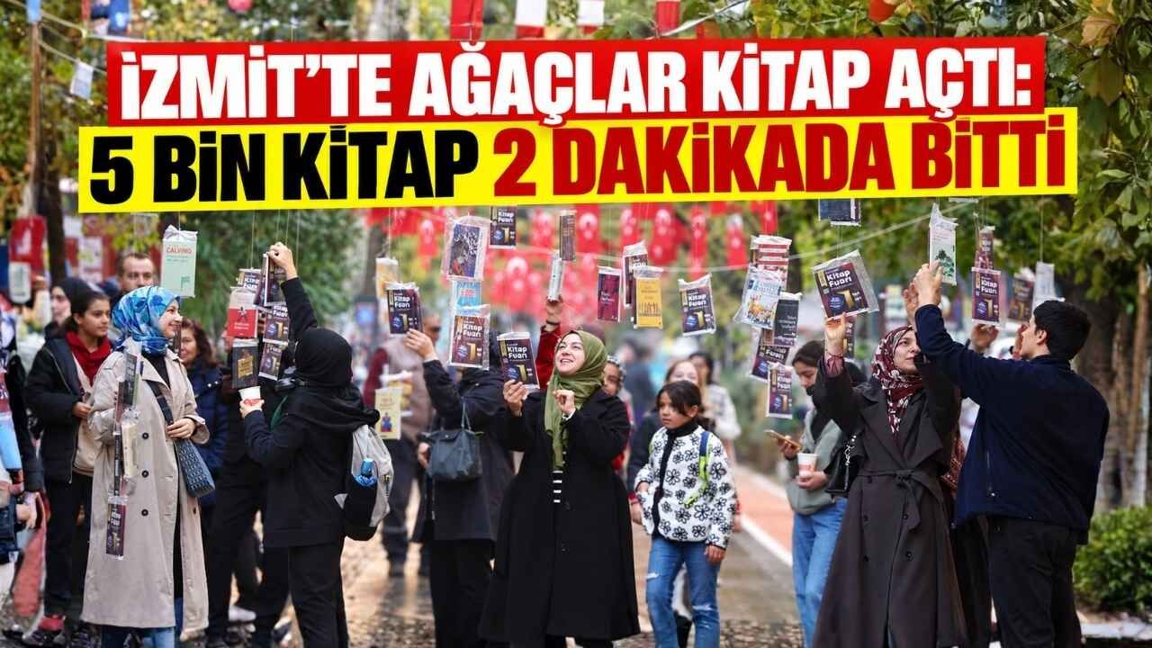 İzmi̇t’te Ağaçlar Ki̇tap Açti 5 Bi̇n Ki̇tap 2 Daki̇kada Bi̇tti̇