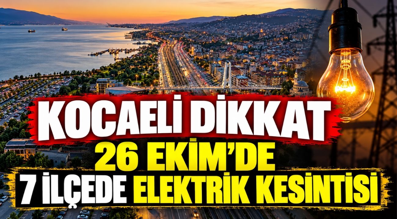 Kocaeli Dikkat: 26 Ekim'de 7 İlçede Elektrik Kesintisi