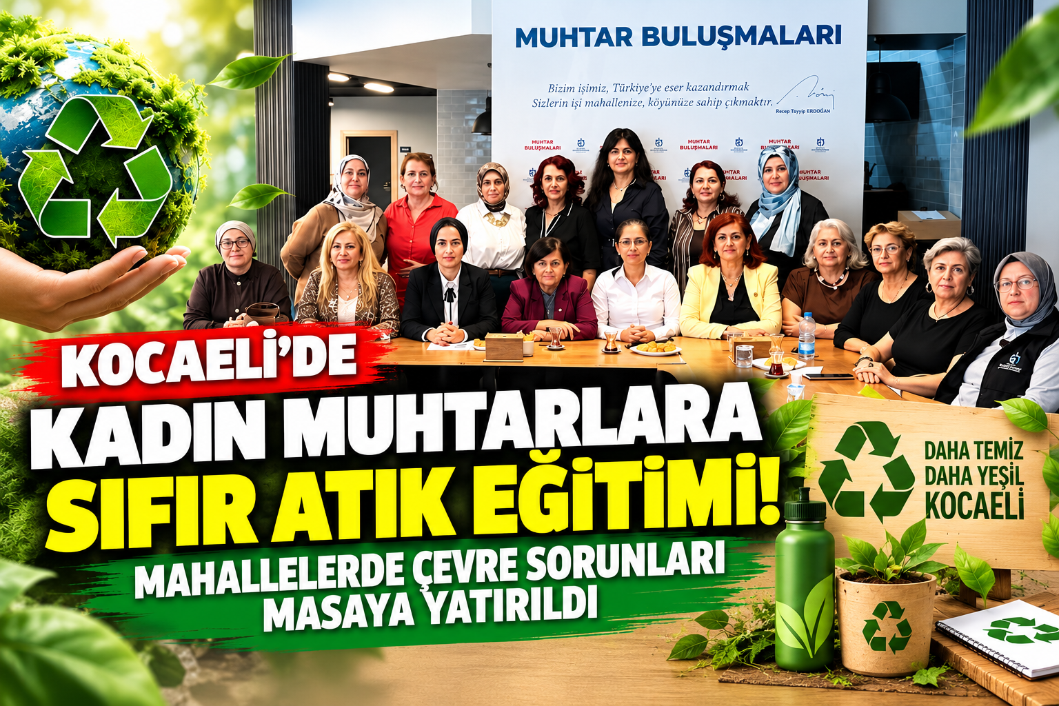 Kocaeli’de kadın muhtarlara sıfır atık eğitimi! Mahallelerde çevre sorunları masaya yatırıldı