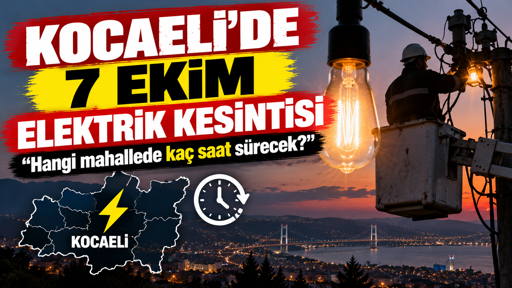 Kocaeli’de 7 Ekim elektrik kesintisi: Hangi mahallede kaç saat sürecek?