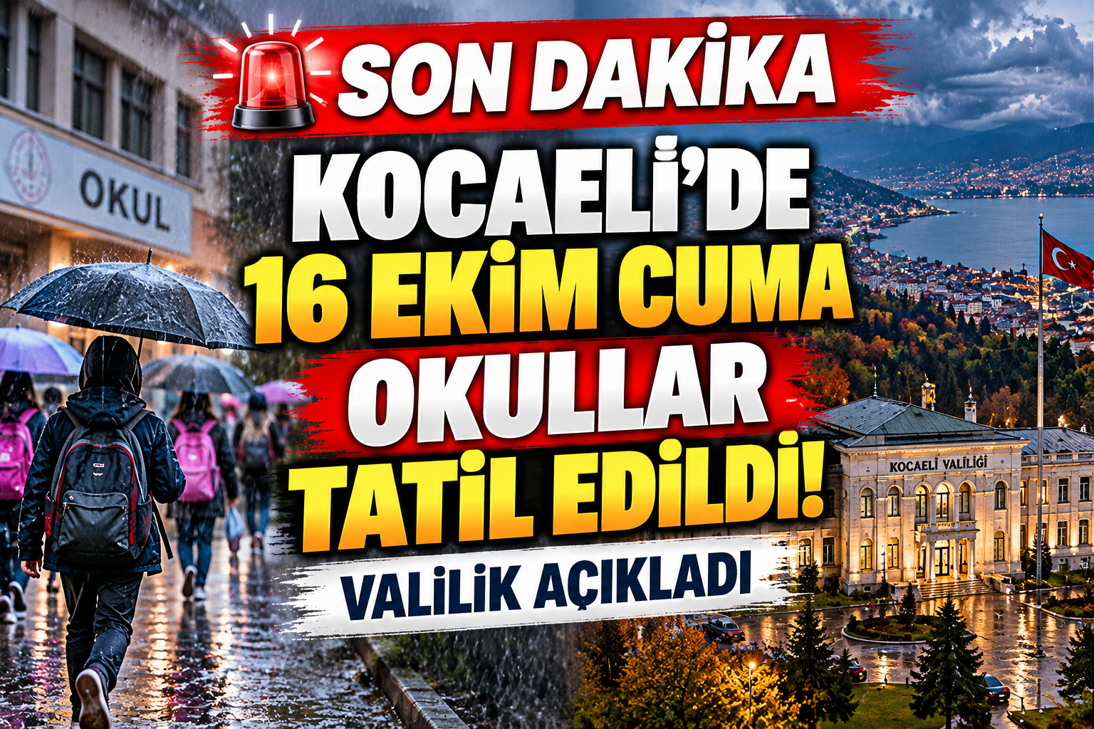 Son Dakika! Kocaeli'de Okul Tatili 1 Gün Daha Uzatıldı