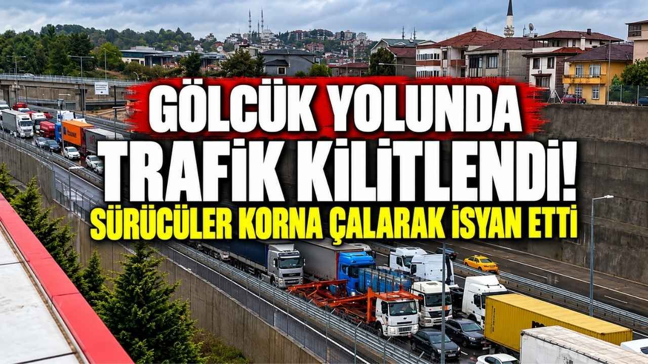 Gölcük yolunda trafik kilitlendi! Sürücüler korna çalarak isyan etti