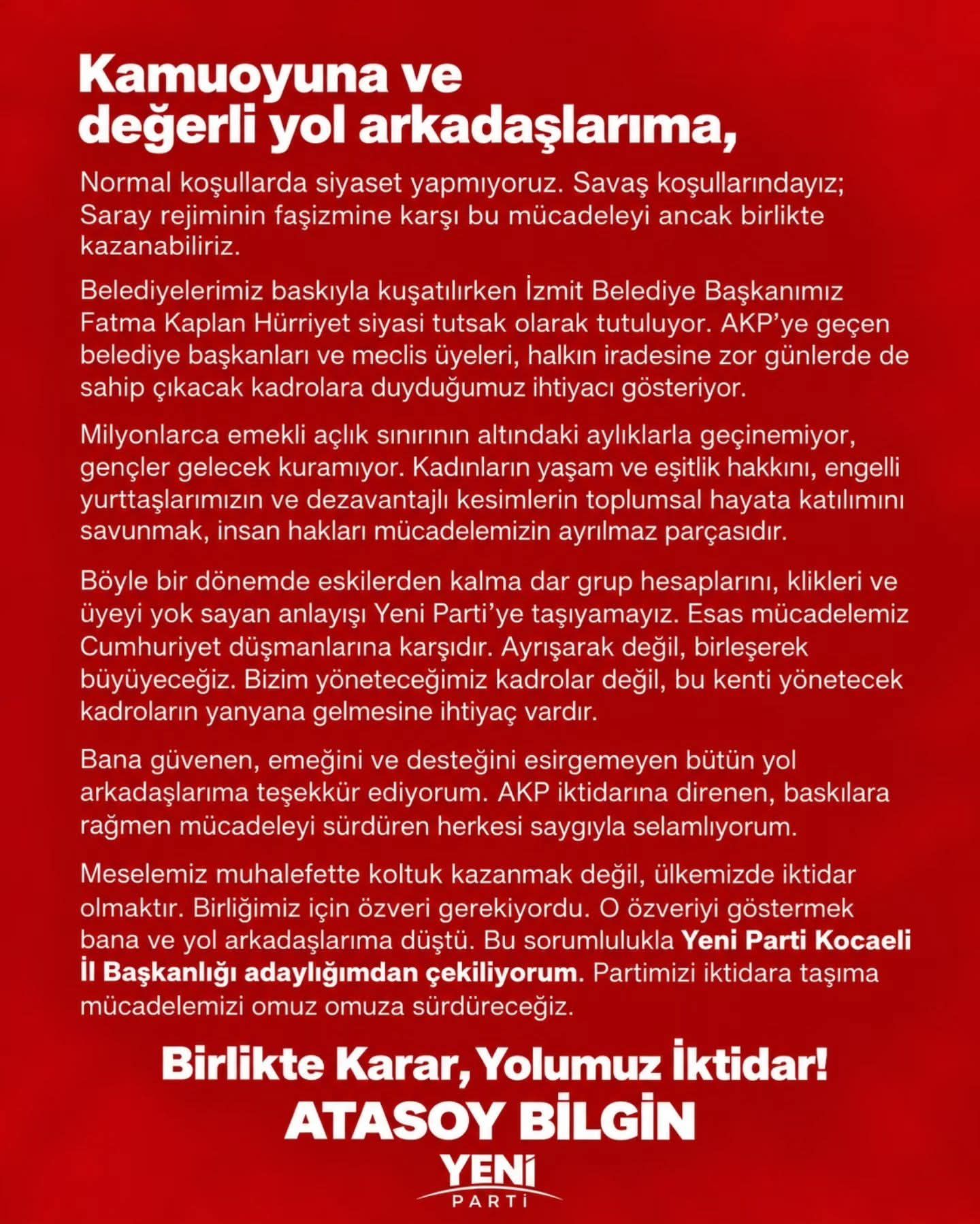 ADAYLIKTAN ÇEKİLDİ