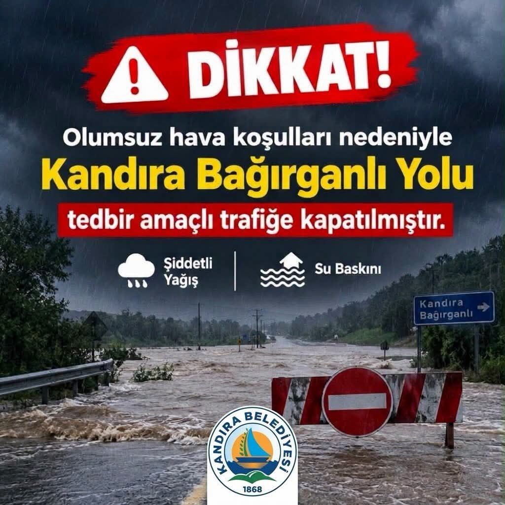 Son Dakika! Kandıra–Bağırganlı Yolu Trafiğe Kapatıldı!-1